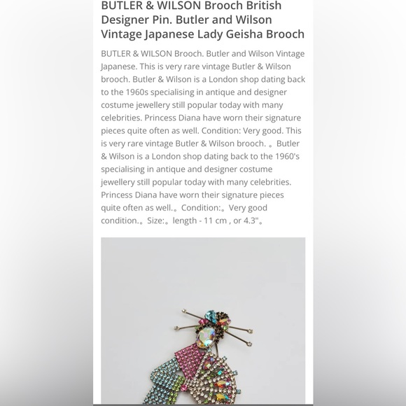 Butler & Wilson Attributed Geisha Japan Brooch 4” 2” Large - Picture 7 of 7